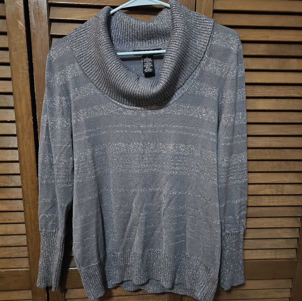 Ralsey Gray Shimmer Cowl Neck Sweater